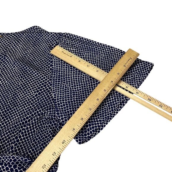 Michael Kors Sheath Dress Womens Medium Navy White Fringing Short Sleeve $135 - Picture 6 of 16